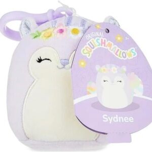 Squishmallows Sydnee the purple Easter squirrel clip